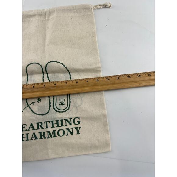Earthing Harmony Shoe Bag Ivory Cream Green Drawstring New - Picture 4 of 4